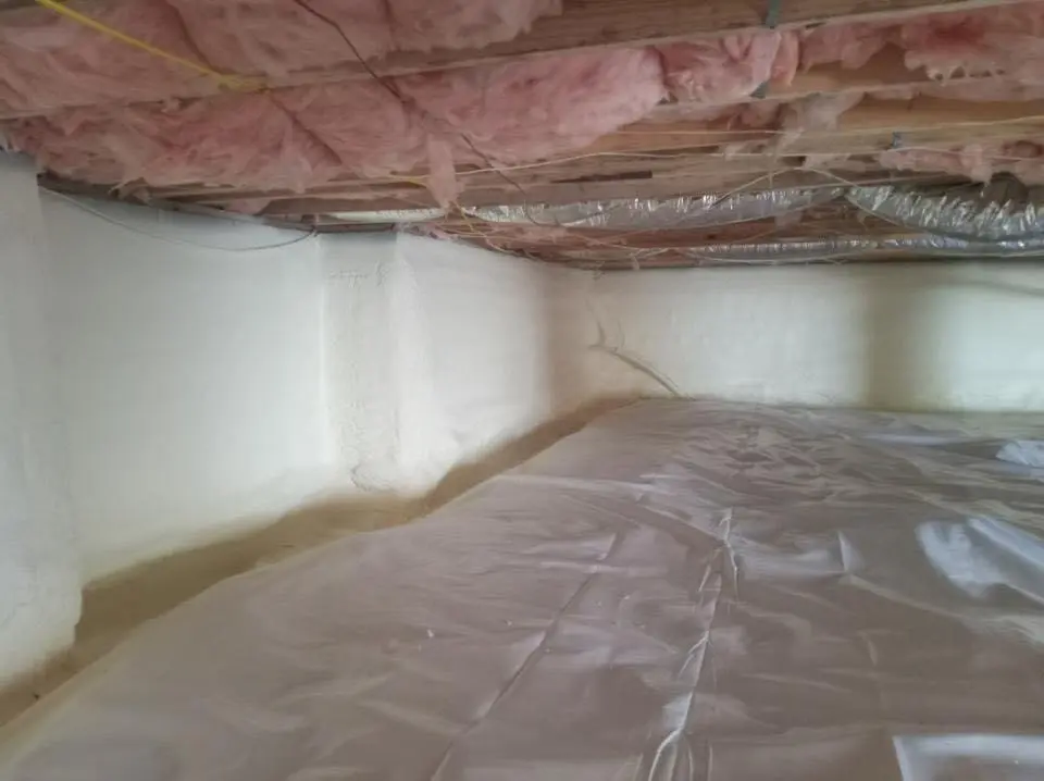 Crawl space encapsulation with closed-cell spray foam for Attic Insulation in South Apopka